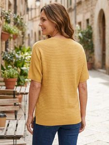 Mustard Yellow Textured Knit Top
