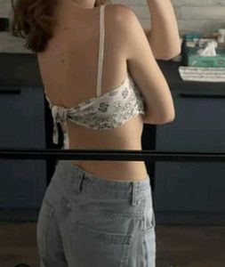 White Paisley Crop Top