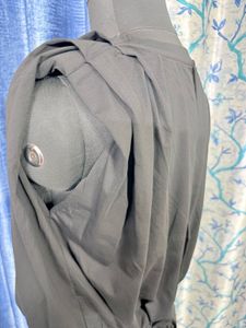 Black Padded shoulder Top with tie back