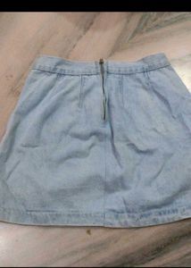 Light Wash Denim Mini Skirt