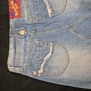 Cute mini  Embellished Denim Skirt y2k whimsical