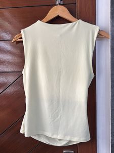 Chic Ruched butter yellow Sleeveless Top