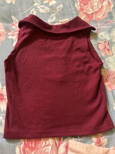 Burgundy Ribbed Tank Top