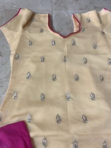 Elegant Yellow &amp; Pink Kurta Set