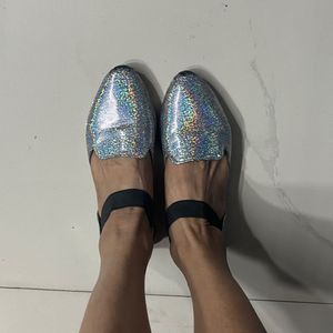 Sparkly Silver Casual Shoes