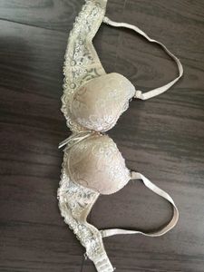 Beige Fine net Bra
