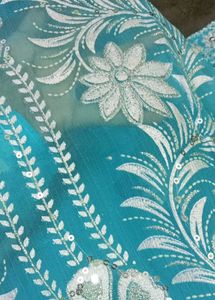 Blue Embroidered Saree with blouse