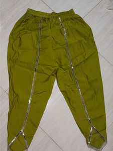Olive Green Embellished Dhoti Pants 28 to 32