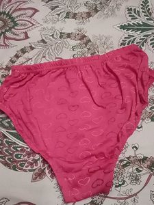 Pink Heart Print Cotton Briefs