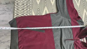 Men's Maroon &amp; Grey Colorblock Jacket
