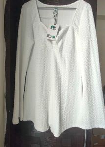 NEW Chic White Textured Long Sleeve jumpsui