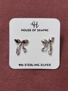 House of Sempre 925 Sterling Silver Bow Earrings