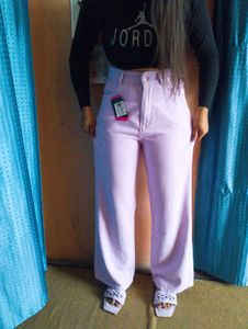 💜🤍 Waist:-32 Light Purple Wide Leg Jeans🤍
