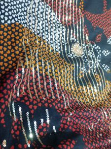 Sequin Saree With Stitched Blouse