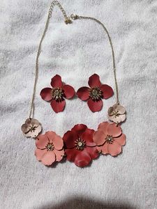 Floral Statement Necklace &amp; Earring Set