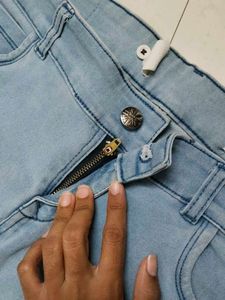 Light Blue Denim Capris