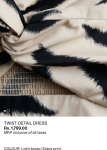 HnM Zebra Print Twist Front Dress