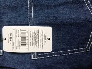 Women's Dark Wash Cargo Jeans