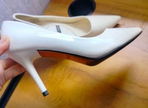 LINABU SHOES Elegant White Patent Heels