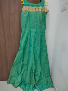Green &amp; Gold Embroidered Dress