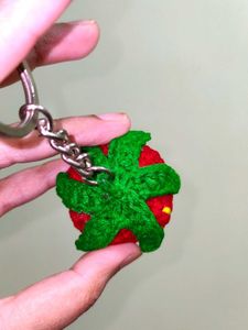 Handmade Crochet Strawberry Keychain-2
