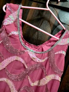 Beautiful Pink Sequin Suit with Palazzo - XL/XXL (