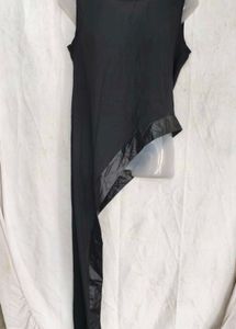 5206. Asymmetrical Black Tunic Top