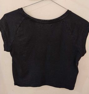 Charcoal Black Graphic Baby Tee - 5 to 6 yrs