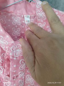 Pink Embroidered Kurta