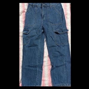 Denim Cargo Pants