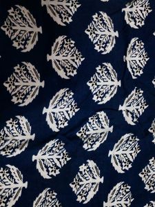 Navy Blue Printed Kurta
