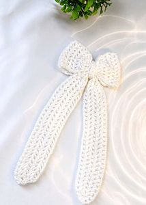 Handmade Crochet Hair Bow Clip