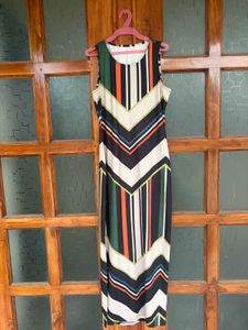 Stylish Chevron Print Maxi Dress