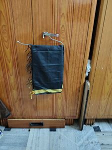 Elegant Black Dupatta with Gold Border