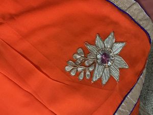 PURE CHIFFON Designer Ombre Saree with Embroidery