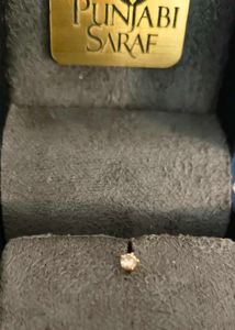 Elegant Real Diamond & Gold Nose Pin