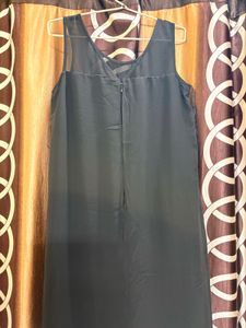 Elegant Black Sheer Overlay Dress