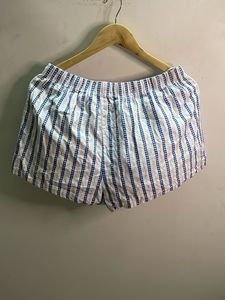 Blue &amp; White Striped Shorts
