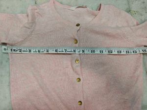 Cute Pink Cropped Cardigan