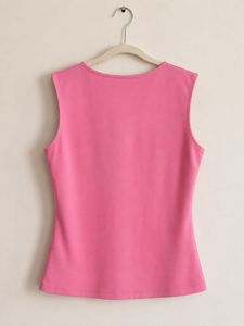 Chic Pink V-Neck Sleeveless Top
