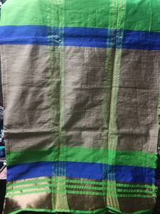 Cotton Blend Saree - Fluorescent Green