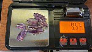 Pure Amethyst silver Drop Necklace