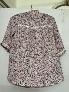 Floral Top With Lace -L