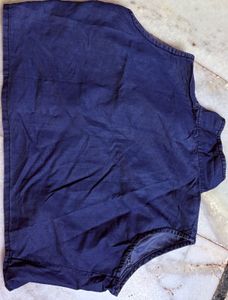 Blue Denim Dress with Stud Detail