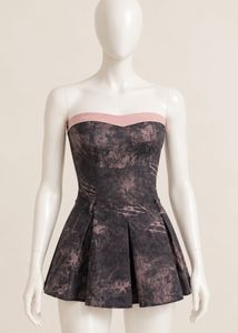 Strapless Pleated Mini Dress