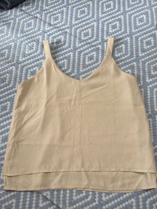 Elegant Beige Sleeveless Top