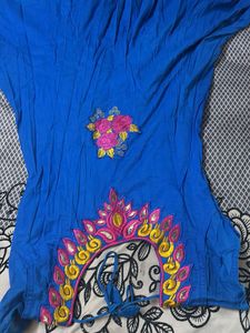 Vibrant Blue Embroidered Kurta Set