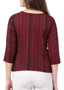 ❤️ Red &amp; Black Ethnic Print Top
