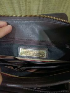 Vintage Black Leather Messenger Bag