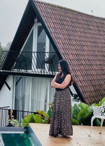 Elegant Printed Maxi Skirt and top set